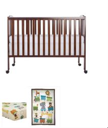 Baby Rentals: Wooden Folding Crib + Bedding